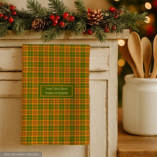 Autumn Checkered Dish Towel Personalized Gift Idea キッチンタオル