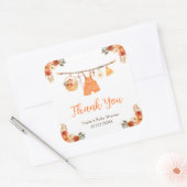 Autumn Clothes Line Boy Baby Shower Thank You スクエアシール (封筒)