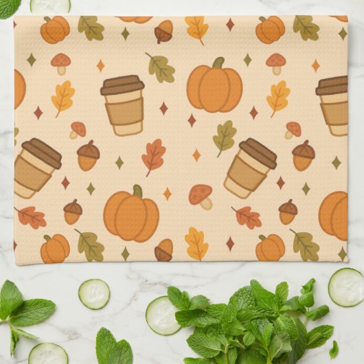 Autumn Coffee キッチンタオル (折り畳み)
