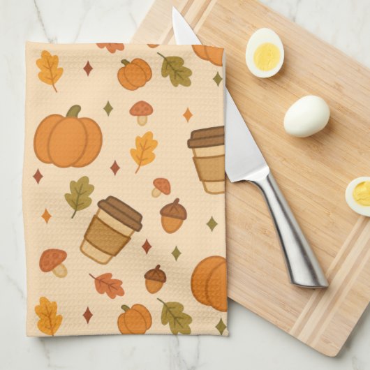 Autumn Coffee キッチンタオル (四つ折り)