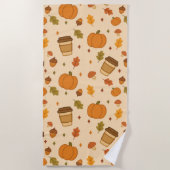 Autumn Coffee ビーチタオル (正面)