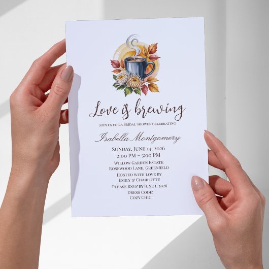 Autumn Coffee Bridal Shower 招待状