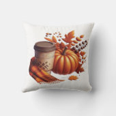 Autumn Coffee & Pumpkin Pillow クッション (裏面)