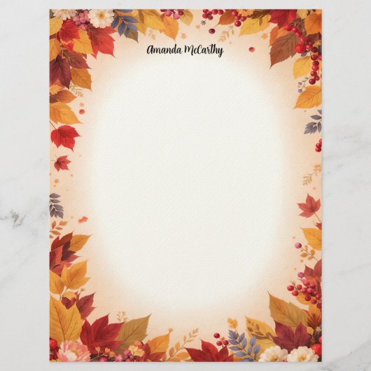 Autumn Colors Stationery Paper レターヘッド (正面)