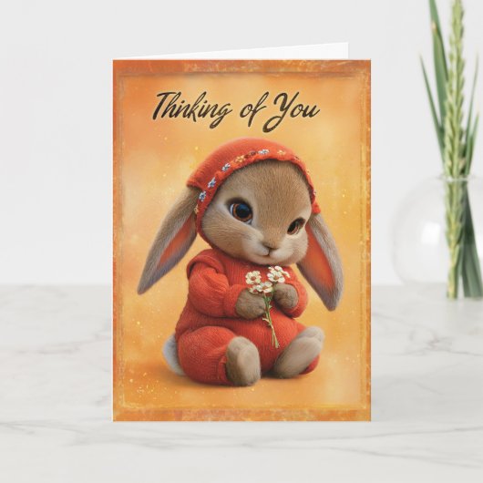 Autumn Comfort Baby Bunny Thinking of You Card カード (正面)