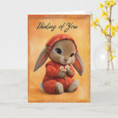Autumn Comfort Baby Bunny Thinking of You Card カード (黄色い花)