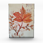 Autumn cooper vine leaf フォトブロック (正面)