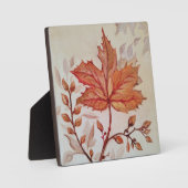 Autumn cooper vine leaf フォトプラーク (正面)