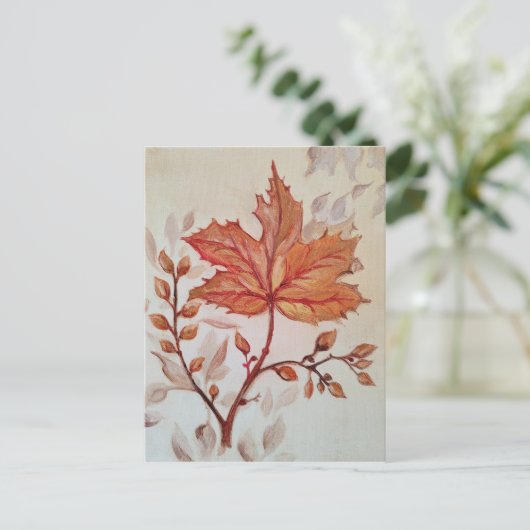 Autumn cooper vine leaf ポストカード (スタンド正面)
