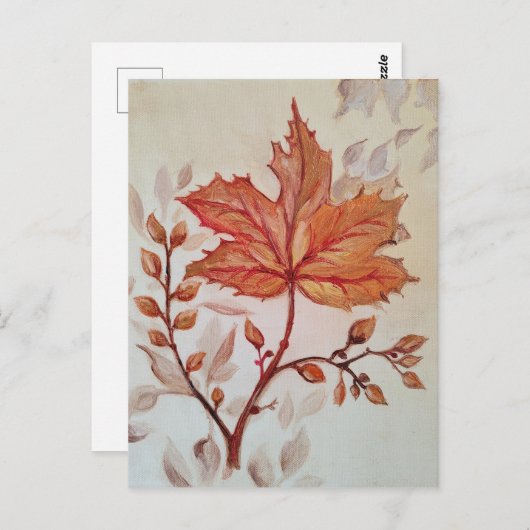 Autumn cooper vine leaf ポストカード (正面/裏面)