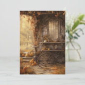 Autumn Cottage in the Woods Hello Flat カード (スタンド正面)