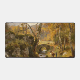 Autumn Countryside Stream Desk Mat デスクマット