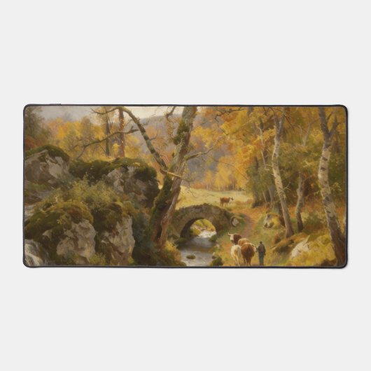 Autumn Countryside Stream Desk Mat デスクマット (正面)