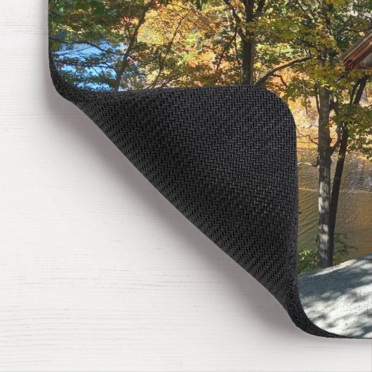 Autumn Covered Bridge Mouse Pad マウスパッド (コーナー)
