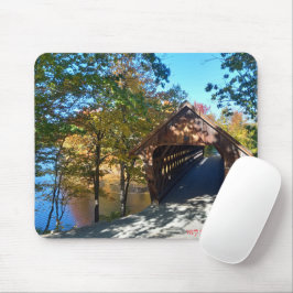 Autumn Covered Bridge Mouse Pad マウスパッド