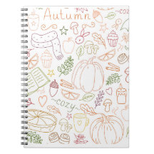 Autumn Cozy Doodle Pattern – Fall Pumpkins, Leaves