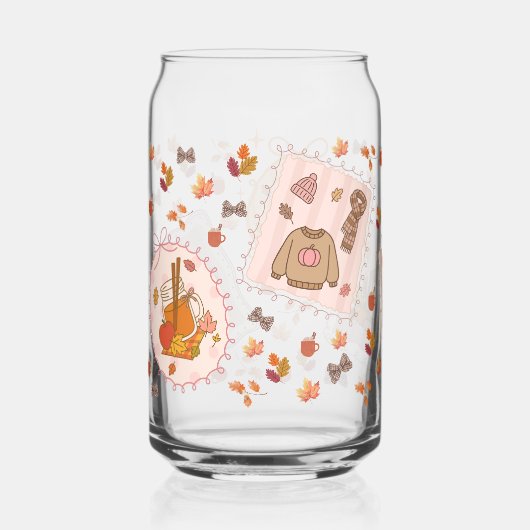 Autumn Cozy Sweater & Pumpkin Spice Can Glass ガラス缶 (正面)