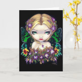"Autumn Crocus Fairy" Greeting Card カード (黄色い花)
