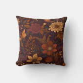 Autumn Dark Brown Flower Season Interior クッション (正面)