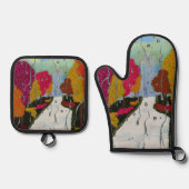 Autumn Day Apron 鍋つかみ&鍋敷きセット (正面)