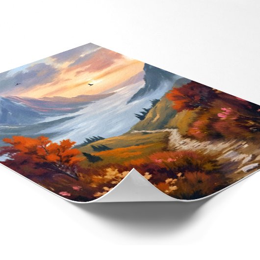 Autumn Daydreams | Fall Mountain Landscape Painted ポスター (角)