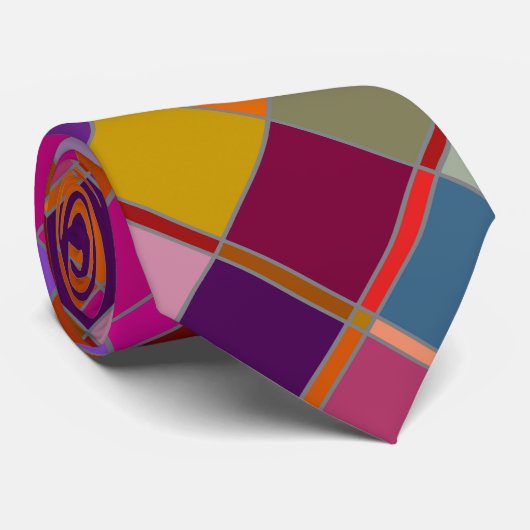 Autumn Design Checkered Tie ネクタイ (ロール)