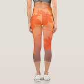 Autumn design with maple leaves and bokeh effect   カプリレギンス (裏面)