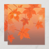 Autumn design with maple leaves and bokeh effect   シーズンカード (正面/裏面)