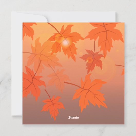 Autumn design with maple leaves and bokeh effect   シーズンカード (裏面)