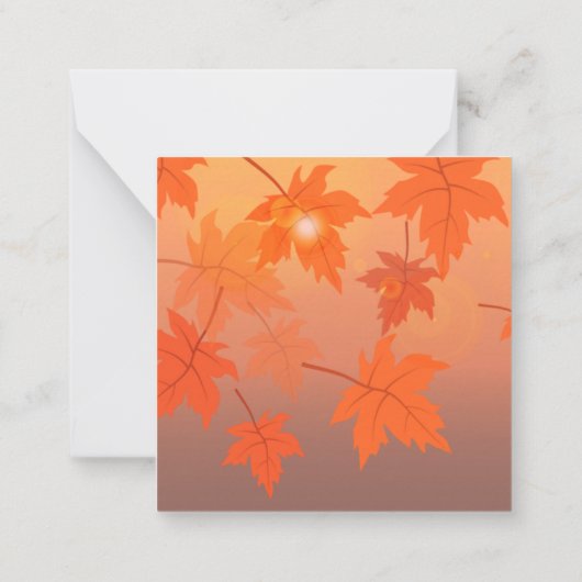 Autumn design with maple leaves and bokeh effect ノートカード (裏面)