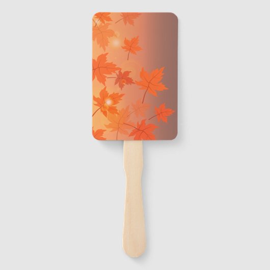 Autumn design with maple leaves and bokeh effect  ハンドファン (裏面)