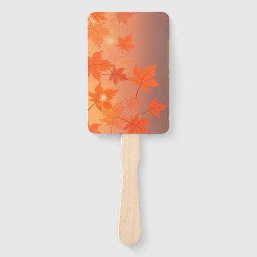 Autumn design with maple leaves and bokeh effect ハンドファン (正面)