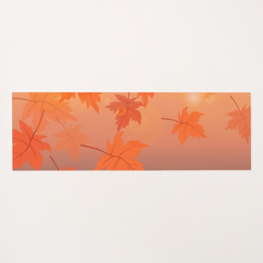 Autumn design with maple leaves and bokeh effect   ヨガマット (裏面(横))