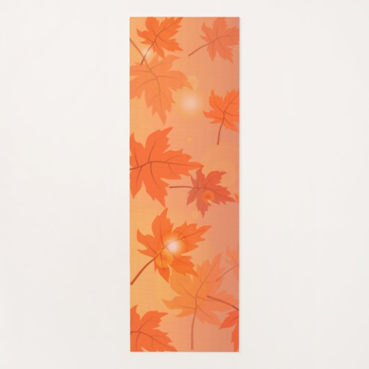 Autumn design with maple leaves and bokeh effect   ヨガマット (正面)