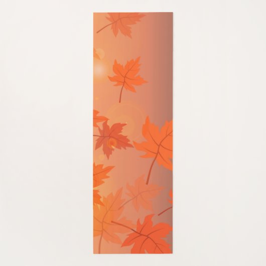 Autumn design with maple leaves and bokeh effect   ヨガマット (裏面)