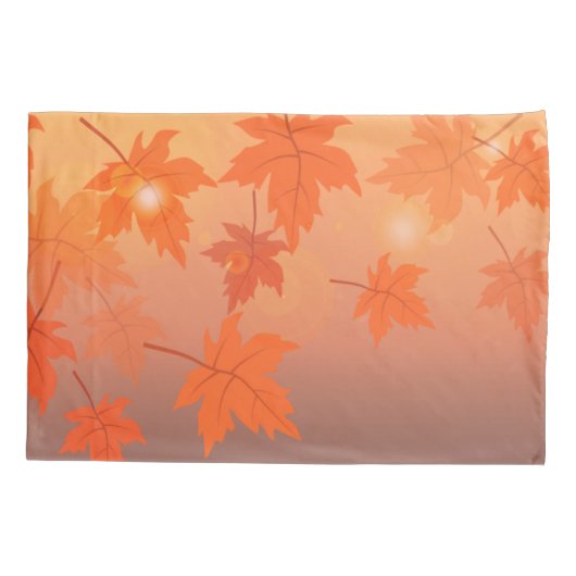 Autumn design with maple leaves and bokeh effect 枕カバー (裏面-左)