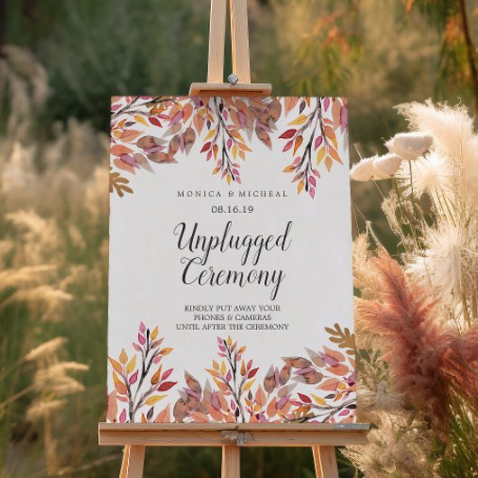 Autumn Dream | Unplugged Wedding Ceremony Sign ポスター