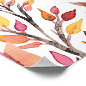 Autumn Dream | Unplugged Wedding Ceremony Sign ポスター (角)