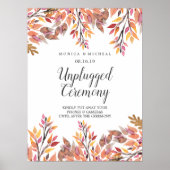 Autumn Dream | Unplugged Wedding Ceremony Sign ポスター (正面)