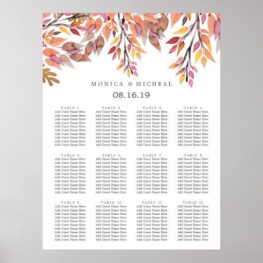 Autumn Dream | Wedding Seating Chart ポスター (正面)