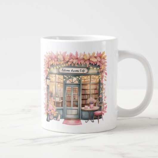 Autumn Dreams Café Mug — Cozy Floral Bookshop ジャンボコーヒーマグカップ (右)