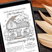 Autumn Drop In Housewarming Party 招待状