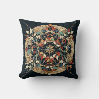 Autumn Earth Tones Geometric Throw Pillow クッション