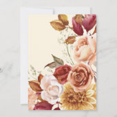 Autumn Elegance Fall Watercolor Floral Wedding  招待状 (裏面)