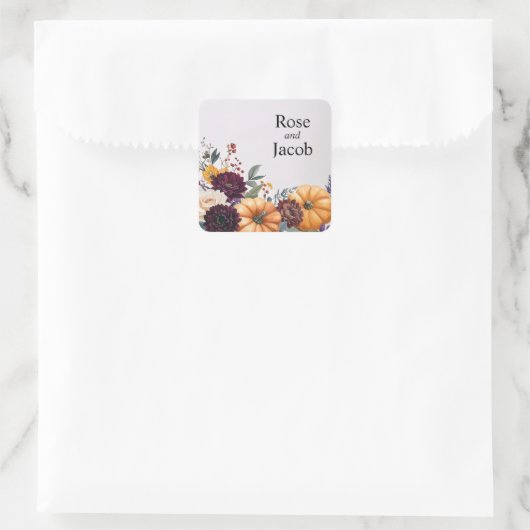 Autumn Elegance Wedding  スクエアシール (バッグ)