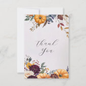 Autumn Elegance Wedding Flat Thank You Card (正面)