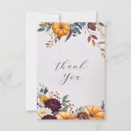 Autumn Elegance Wedding Flat Thank You Card