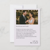 Autumn Elegance Wedding Flat Thank You Card (裏面)