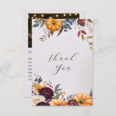 Autumn Elegance Wedding Flat Thank You Card (正面/裏面)