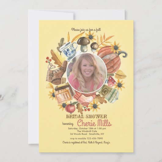 Autumn Elementsフォト招待状 招待状 (正面)